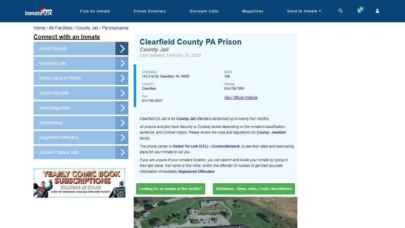 Clearfield County PA Prison - Inmate Locator - Clearfield, PA